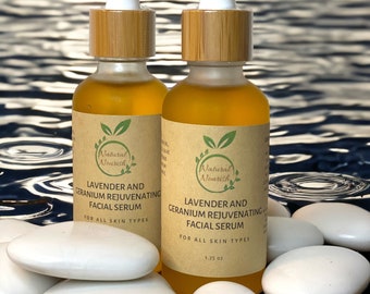Revitalizing Face Serum: Organic, Natural, and Rejuvenating Skincare with Lavender and Geranium