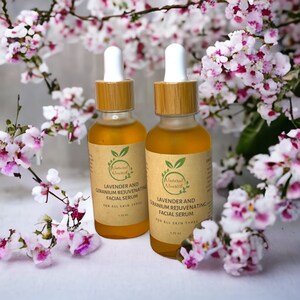 Revitalizing Face Serum: Organic, Natural, and Rejuvenating Skincare with Lavender and Geranium,Glow,Vegan ,Skin Care,Gift