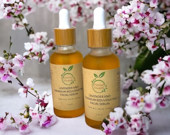 Revitalizing Face Serum: Organic, Natural, and Rejuvenating Skincare with Lavender and Geranium,Glow,Vegan ,Skin Care,Gift
