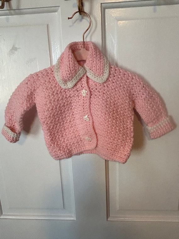 1960's Pink Knit Baby Sweater