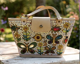 ヴィンテージ NIB フェイク エニッド コリンズ タン リネン