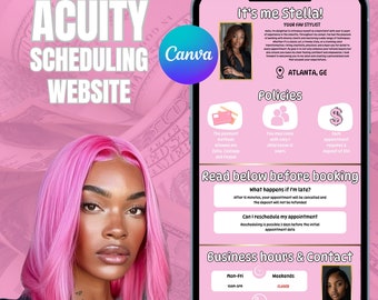 Acuity Scheduling Template, Booking Site Template, Acuity Site Design, Lash Tech, Hair Stylist, Makeup Artist, Squarespace Scheduling