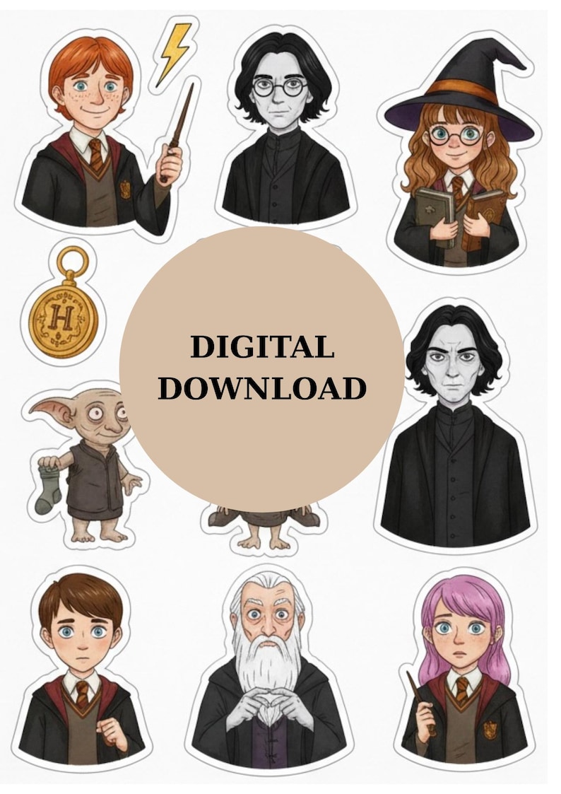 Object 794 Wizard School Printable Sticker Sheets, A4 Format Inspired DIY Stickers ...