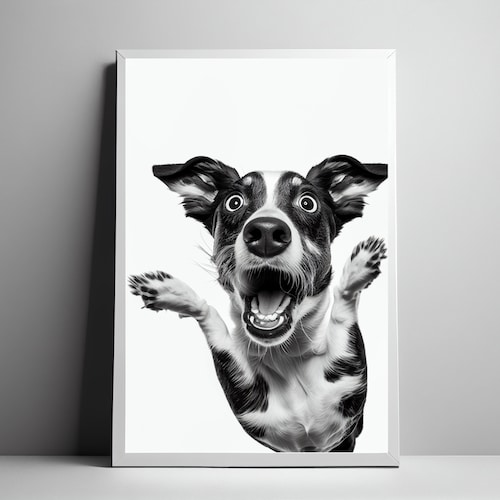 Puppy Nursery Print Black and White Dog Print - Etsy