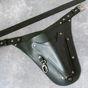 Florist Tool Belt, Leather Garden Belt, Leather Garden Tool Pouch, Florist Tool Bag, Garden Holster, Farm Tool Pouch, Leather Tool Hip Pouch