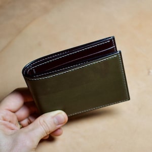 Shell Cordovan Wallet in Full Grain Leather, Bespoke Bi-fold Wallet, Classic Men Pocket Wallet, Luxury Custom Made Gift
