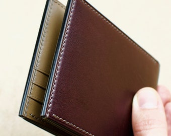 Burgundy Leather Wallet, Italian Leather Bifold Wallet, Full Grain Mens Leather Wallet, Luxury Slim Wallet, Classic Wallet, Thin Fold Wallet