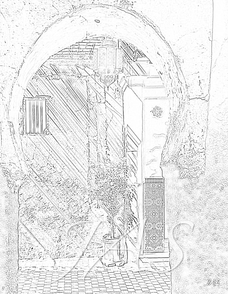 Printable Coloring Page in PDF &amp; JPG. Moroccan Entry. Instant - Etsy