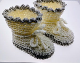 Babyschuhe, Handarbeit, Gehäkelt, Newborn, 0-3 Monate, Wolle,