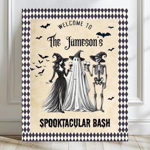 Letrero personalizado para fiesta de Halloween: cartón pluma o archivo digital