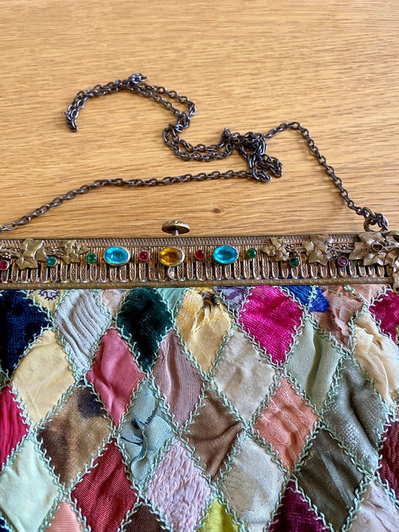 Antique patchwork evening bag - image 6