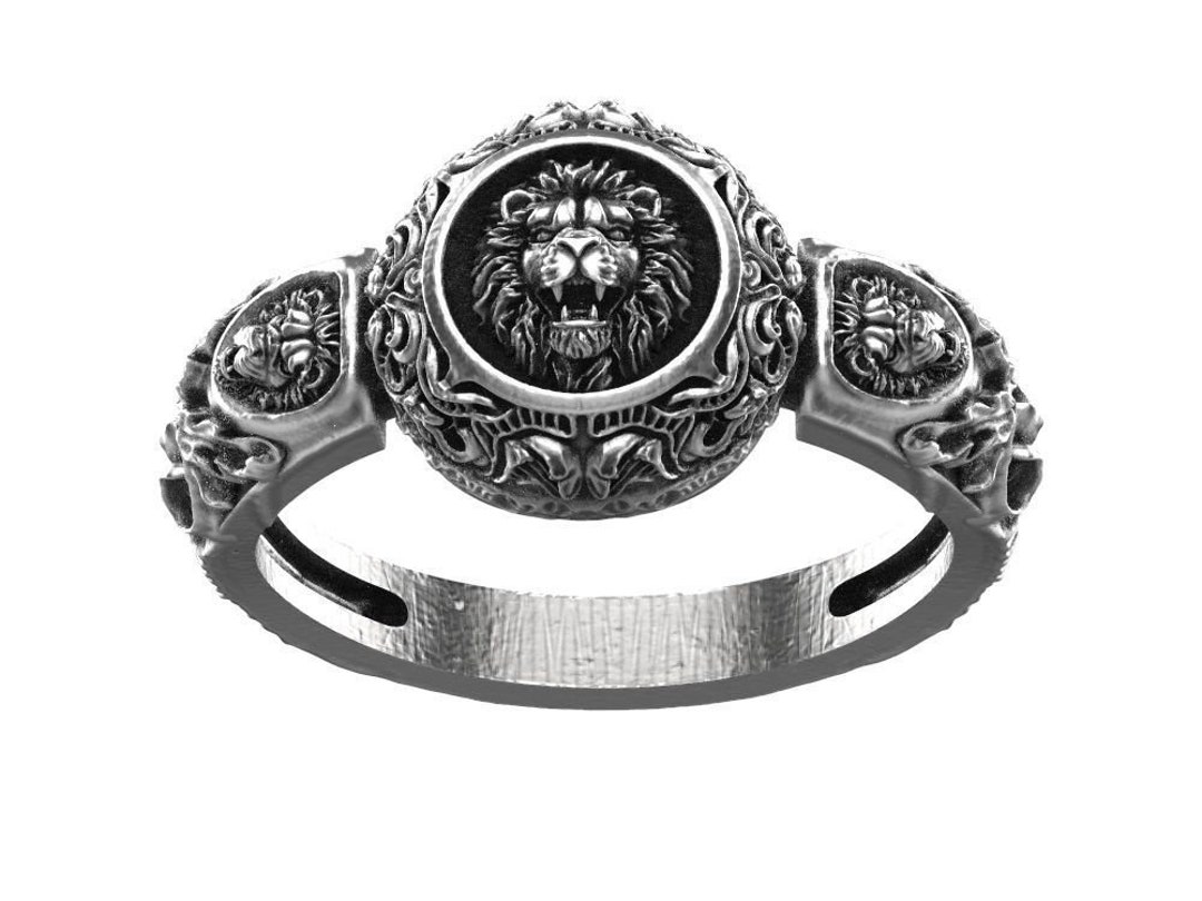 Anello con modello in cera a testa di leone per gioielli in