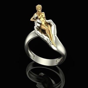 Woman In Hand wax pattern ring for lost wax casting jewelry castable wax resin