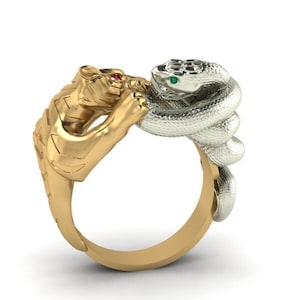Snake vs. Tiger wax pattern ring for lost wax casting jewelry castable wax resin