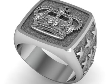 Signet Crown wax pattern ring for lost wax casting jewelry castable wax resin