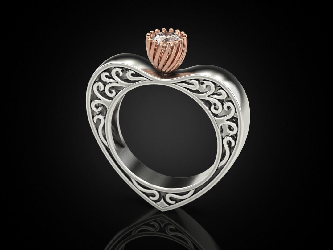 Heart Shaped Art Deco Ring Wax Patterns for Lost Wax Casting Etsy