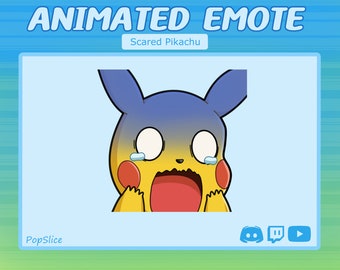 Animated Scared Pikachu Emote for Twitch & Discord