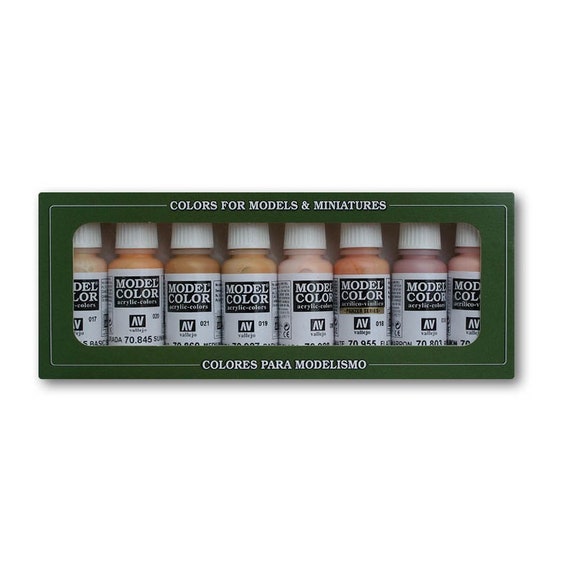 Acrylicos Vallejo Acrylic Paint Basic Colors , with Case