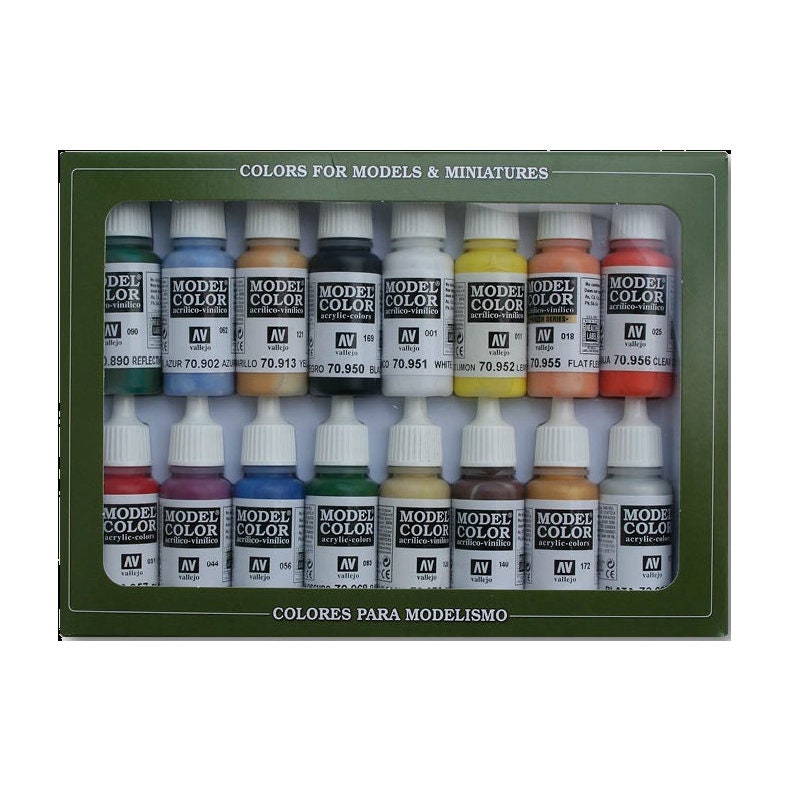 Acrylicos Vallejo Face and Skin Tones, Model Color Paint, 1/2 Fl. Oz.  Bottles, 8 Colors