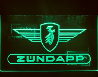 Led Lichtbord ZUNDAPP 3d  neon look