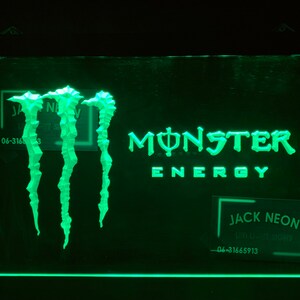 Led Lichtbord monster energie 3d  neon look