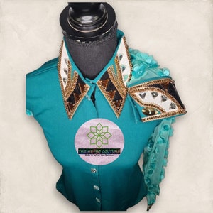 Western Show Shirt Perfect for Horse Riding with Sheer Sleeves(Sheer sleeve pattern may vary as per availibity)