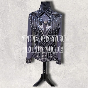 Western Custom Rodeo Queen Women Show Vest With Matching Grey Stretchable Shirt