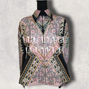 Western Custom Rodeo Queen, Showmanship, Horsemanship , Western Pleasure Black Base , Pink Accents Women Rail Jacket