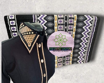 Combo Western Black Show Shirt, Western show outfits pleasure, western show jackets, show shirt, horse riding shirt, showmanship outfit