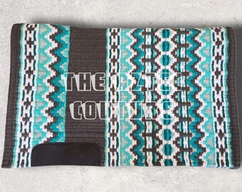 Couverture De Selle Western – Doublure Laine, Taille 34x42, Avec Coussin, Neuve