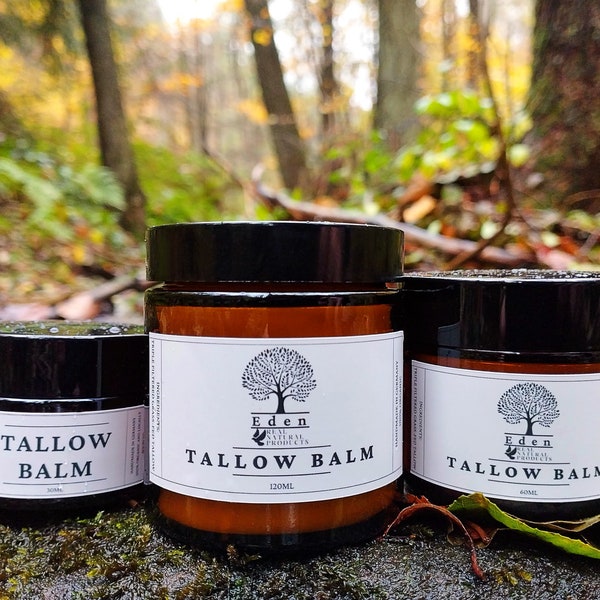 Tallow Balm Made in Germany, 100% gras-gefütterte Tieren, ohne Zusätze, Feuchtigkeitscreme, Hautpflege, Trockene Haut, Balsam, Baby