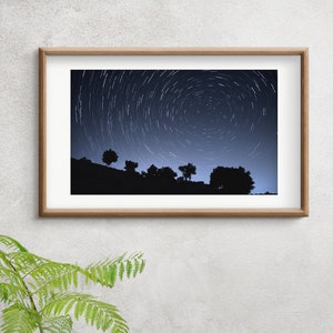 Fotografie STERNE Startrails DIGITAL DOWNLOAD hd, Wandposter, Wohnkultur, Wandkunst, Nachtlandschaft Sternenhimmel Foto