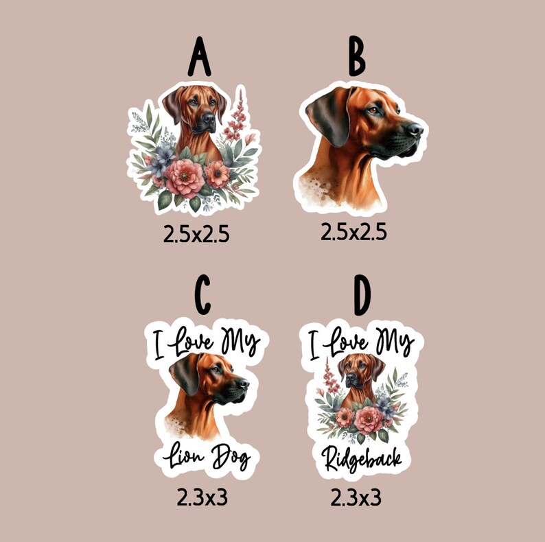 Rhodesian Ridgeback, Lion Dog, Dog Stickers, Waterproof Stickers, Water ...