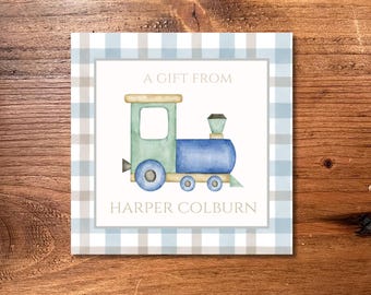 Personalized Train Enclosure Card Gift Tag