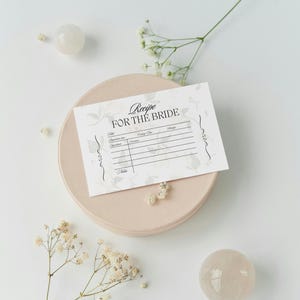Elegant Bridal Shower Recipe Card Template | Printable Kitchen Bridal Shower Keepsake | Instant Download