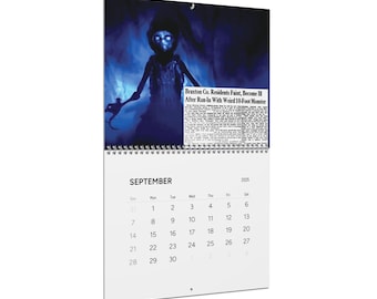 Cryptid Clippings, Cryptids with newspaper articles, Wall Calendars (2025)
