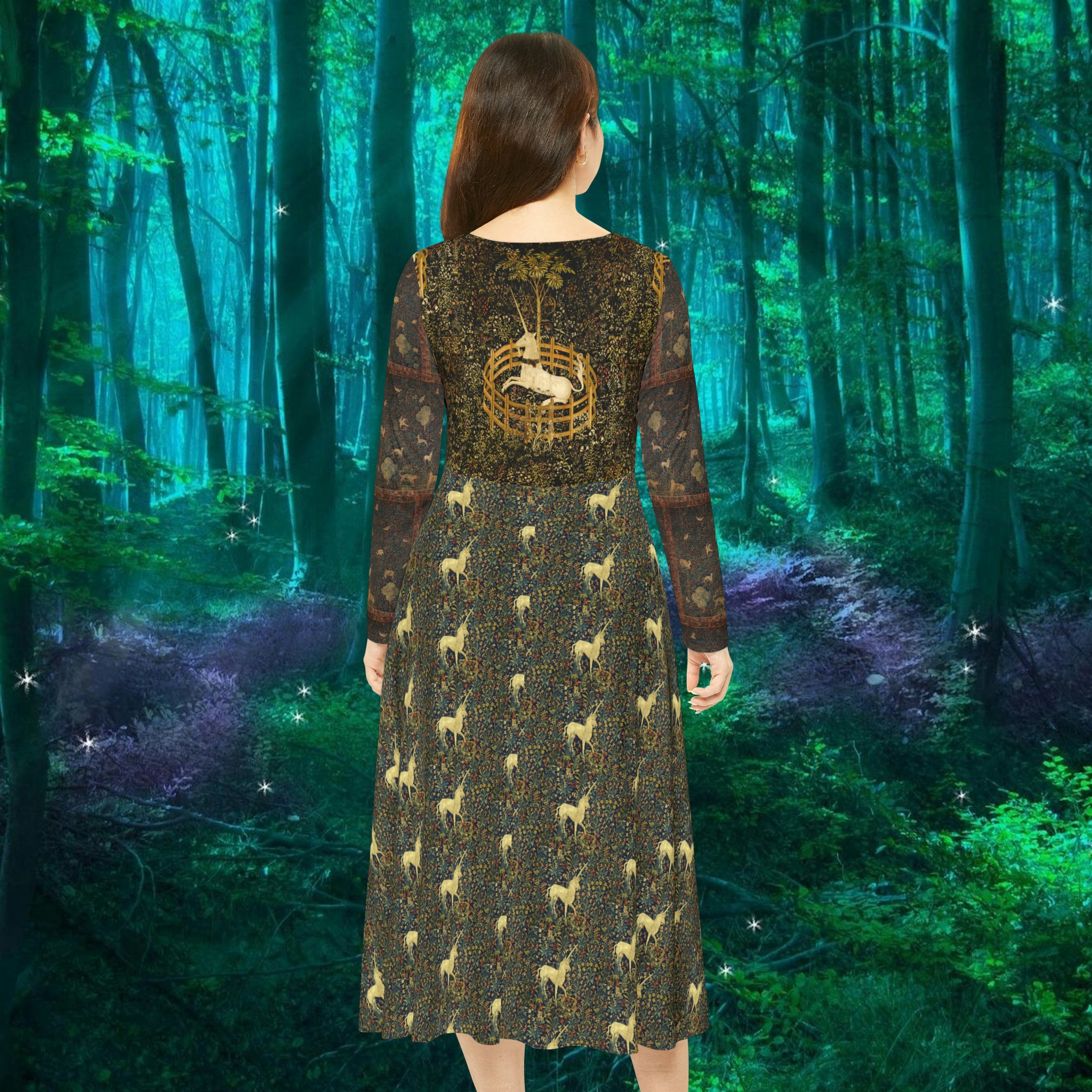 blue winter tapestry long sleeve maxi dress Taste the Rainbow Swim Cover Up/Dress – stoned immaculate main image 0