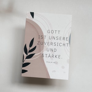 christliche Karte A6 / Bibelverskarte / christliche Ermutigung / Gott ist unsere Zuversicht und Stärke