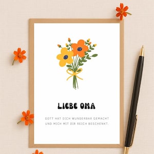 Christliche Karte für Oma / Karte für Oma zum Muttertag / Danke Oma
