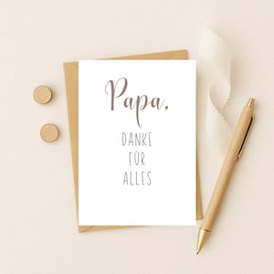 Karte zum Vatertag / Papa Karte / Geburtstag Papa /  "Papa, Danke für alles" / Postkarte A6