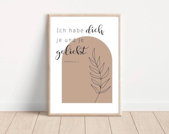 Christliches Poster / A4 Poster / A3 Poster / Bibelversposter / digitales Poster