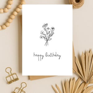 happy birthday / Postkarte A6 / minimalistische Geburtstagskarte
