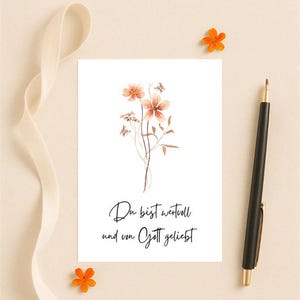 christliche Karte A6 / Du bist wertvoll und von Gott geliebt
