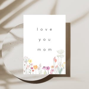 Karte zum Muttertag / love you mom /  Dankeskarte Mama  / Muttertagskarte