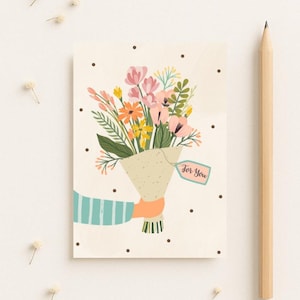Karte mit Blumenstrauß / Karte mit Blumen / christliche Postkarte / Bibelverskarte / Postkarte A6 / Blumenstraußkarte