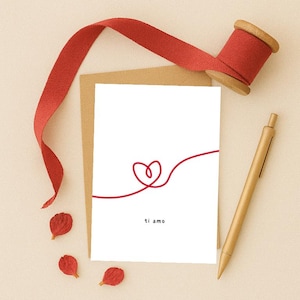 Karte ich liebe dich / ti amo / Postkarte A6 / Valentinstagskarte