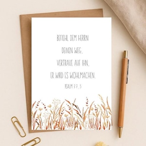 christliche Postkarte / Bibelverskarte / christliche Geburtstagskarte A6 / Befiehl dem Herrn deinen Weg