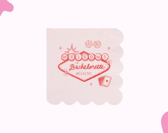 Vegas Casino Bachelorette Paper Napkins, Bachelorette Supplies, Tableware Set
