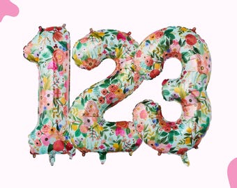 Floral Number Balloon, Party Decor