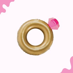 Diamond Ring Pool Float, Pink Gold Summer Pool Float, Extra Large Inflatable Raft, Bachelorette Pool Party, Water Accessory, Party Supplies